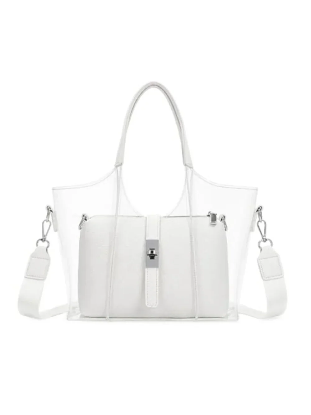 Clear Stadium Approved Tote Bag with Detachable Strap for Concerts, Sports,
